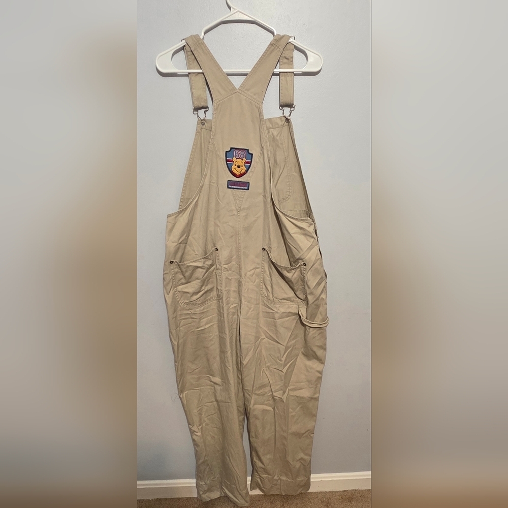 Vintage Disney Winnie The Pooh Beige Overalls Large